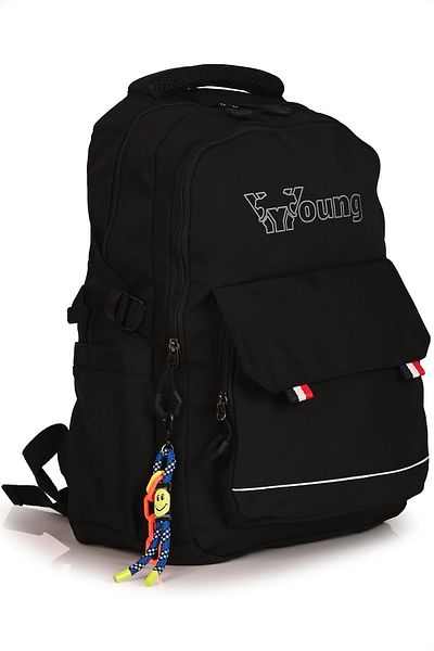 ÇÇS Young 51585 Black Large Volume Anti-Sweat School Backpack - Back Support