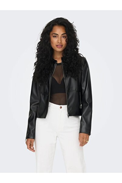 ONLY 15301173 Onlvıcs Faux Leather Jacket Otw