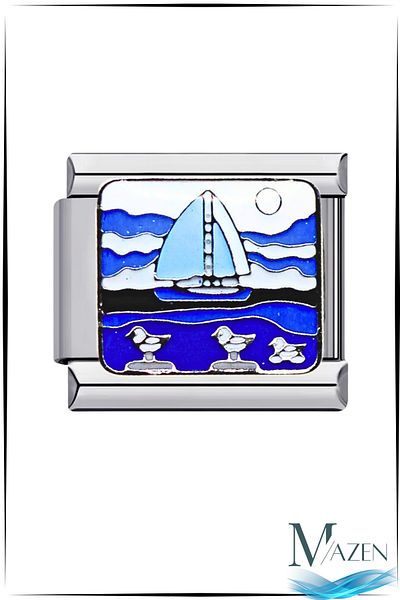 MAZEN 1 Piece Italian Bracelet Charms Sailing - Italian Bracelet Compatible Charm