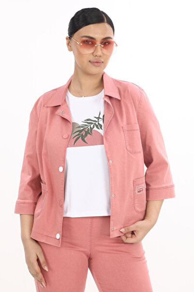 EXİTLİNE Women's Triple Summer Coral Suit Jacket Pants Tshirt