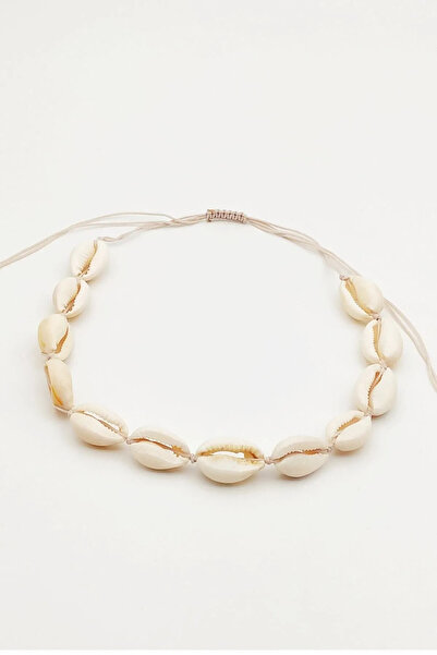 Alze Beauty قلادة نسائية بسلسلة على شكل صدفة بحرية طبيعية