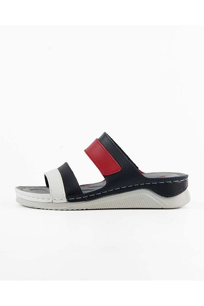Tigerline Γυναικείες παντόφλες Dk229 Tomy Navy Blue Red Summer Daily Orthopedic Home & Outdoor Slippers