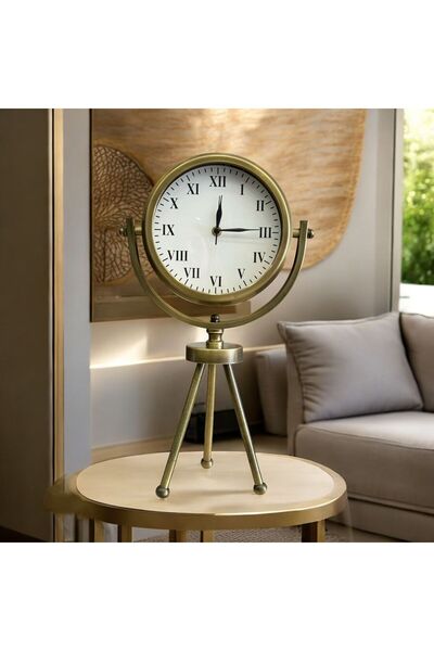 ArzzHome 3 Ayak Roma Rakamlı Tripod Masa Saati & Eskitme
