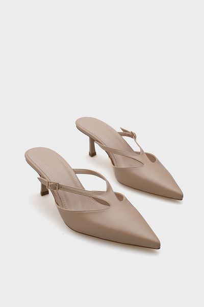 Capone Outfitters Lucie Medium Heeled Pointed Toe Buckle Women's Closed Toe Slippers