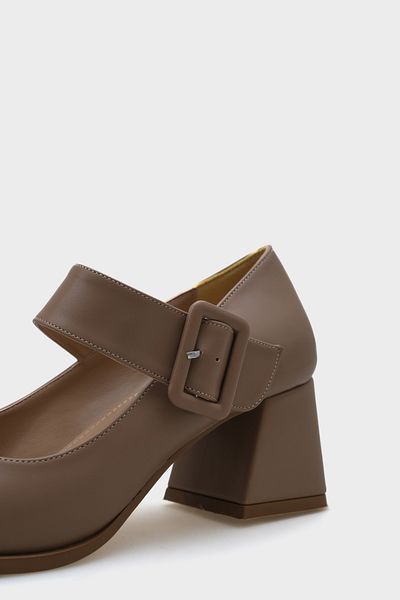 Capone Outfitters Дамски обувки Mary Jane със среден ток - Skin Blunt Toe