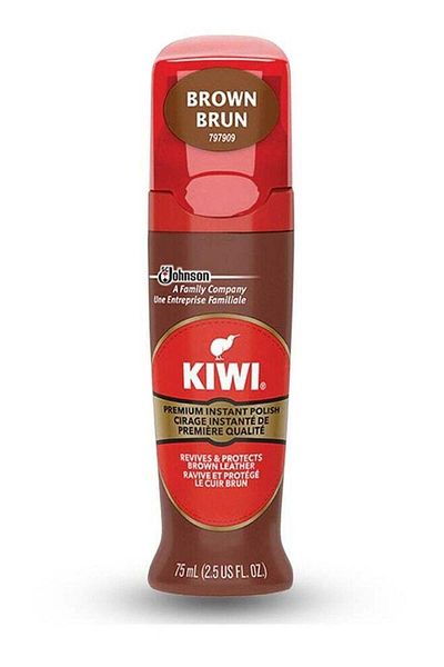 Kiwi Premium Instant Shine And Protect Liquid Shoe Polish Brown, 75ml