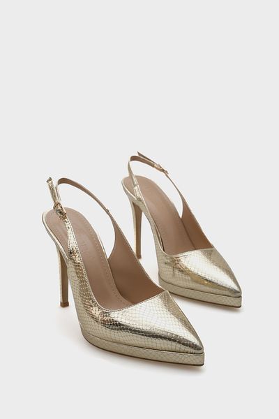 Capone Outfitters Risa Open Back Pointed Toe High Heel Platform Women's Shoes