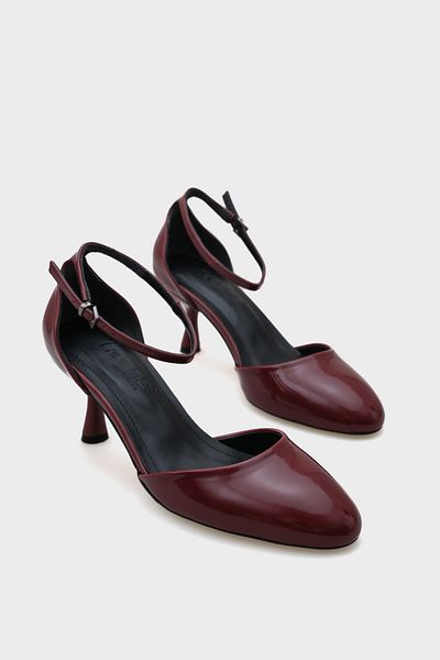 Capone Outfitters Pantofi de damă Renata cu vârf rotund, cu toc mediu, cu curele la gleznă