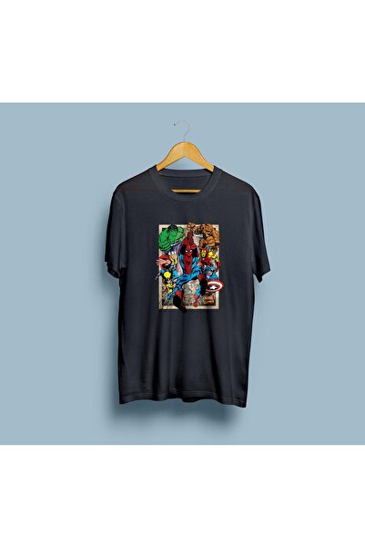 Genel Markalar Oversize Marvel Poster Unisex T-shirt