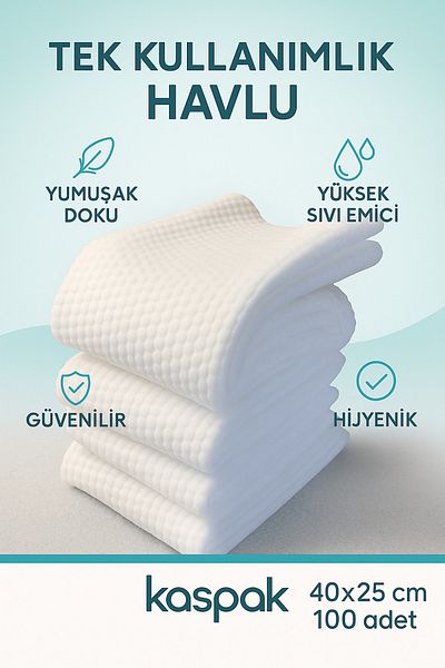 kaspak Disposable towel 40x25 cm 100 pieces Multi-purpose Pedicure manicure liner cloth