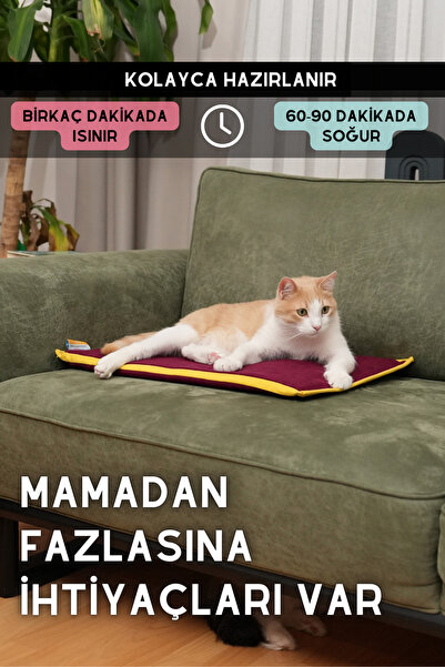 pawdaz Serin (60X40CM) - 4 Mevsim Kedi/ Köpek Matı, Sıcak Veya Soğuk Kullanılabilen Minder Yatak