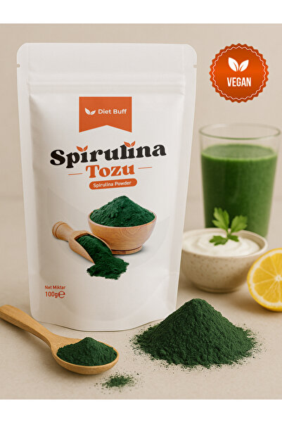 Diet Buff Organik Spirulina Tozu 100 gr – %100 Doğal, Süper Gıda, Diyet Takvi...