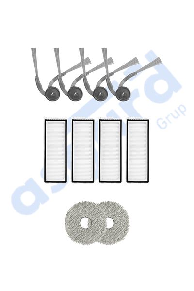 Asgard Grup Roborock Q Revo L Compatible 4 Side Brushes 4 Filters 2 Mops