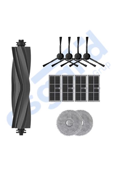 Asgard Grup Dreame X30Pro-L10S Pro Ultra-X30 Ultra Compatible 1 Main Brush 4 Side Brushes 4 Filters 2 Mops