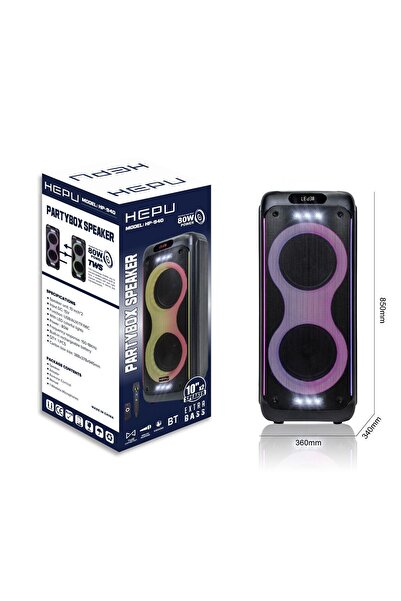 HEPU HP 940 Taşınabilir Şarjlı Bluetooth Hoparlör 80 w Rms 2*10 İnc Woofer Ul...
