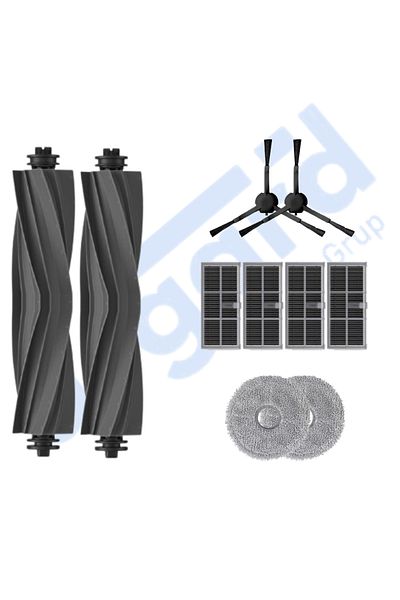 Asgard Grup Dreame X30Pro-L10S Pro Ultra-X30 Ultra Compatible 2 Main Brushes 2 Side Brushes 4 Filters 2 Mops