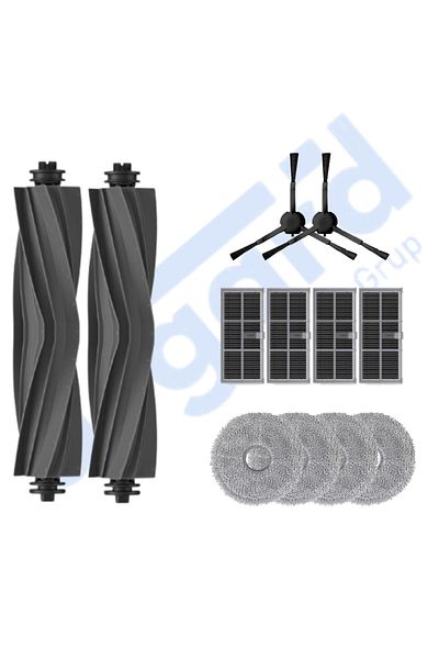 Asgard Grup Dreame X30Pro-L10S Pro Ultra-X30 Ultra Compatible 2 Main Brushes 2 Side Brushes 4 Filters 4 Mops