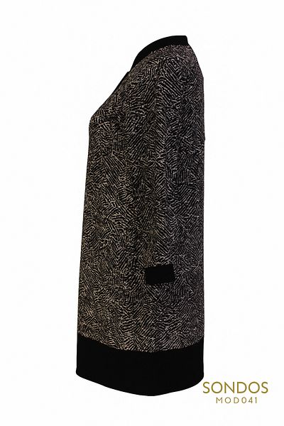 HESNA Set tunică și pantaloni cu dungi negre - Lungime decupată