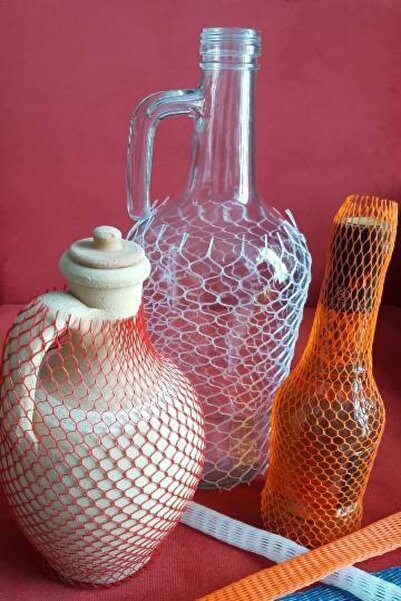 porporashop Şişe Koruma Filesi, 25 Cm Kesilmiş, Şeffaf Renkli, 25 Adet