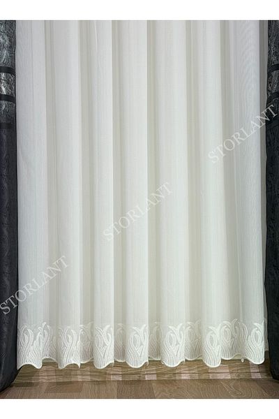Storlant Fusta Flame Bamboo 1/3 Cortina de tul pliată fermă, fără călcat |   Potrivit pentru orice cameră, foarte preferat
