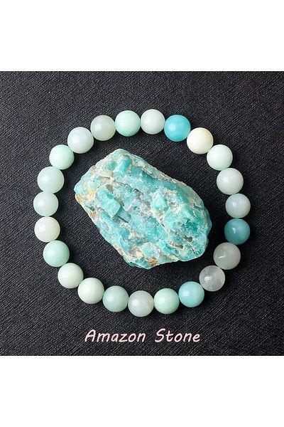 Perlavita Certified Real Amazonite Stone Natural Stone Bracelets