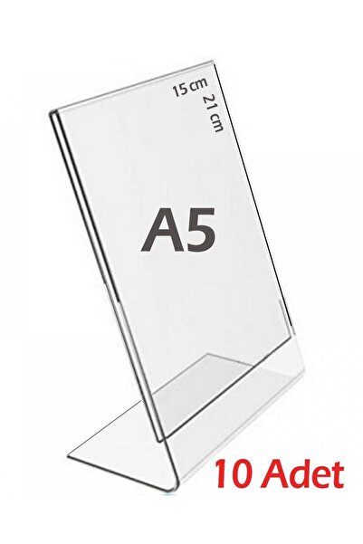 Genel Markalar A5 L-tipi Dikey 15x21 Cm Şeffaf Pleksi Föylük Menü Fiyatlık Br...
