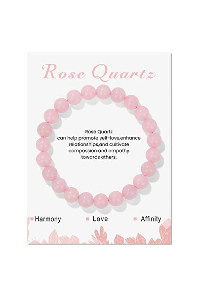 ESK KEHRİBAR Rose Quartz Bracelet - Women & Men Stylish Combination Complemen...