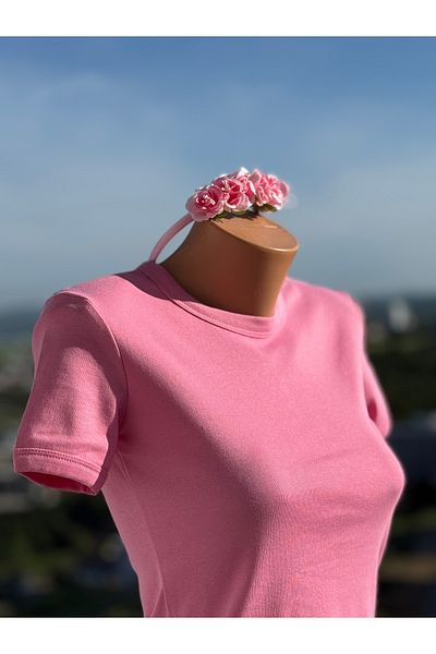 BRIDEIST WEDDING CO Viscose Cotton | Non-Show T-Shirt |   Long Custom Mold T-Shirt |   Premium T-Shirt with White & Pink Options
