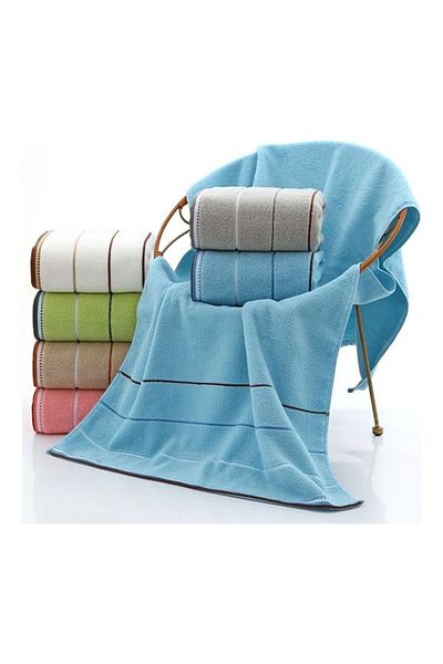 Generic Large Pure Cotton Bath Towel Blue 70X140cm