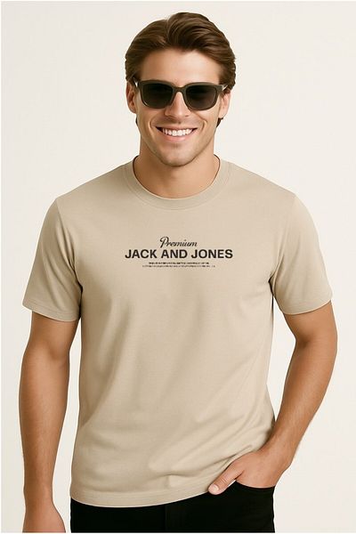 Jack & Jones Ανδρικό γκρι Jprblaferris Ss Tee Crew Neck Fst T-shirt 12282250-Silverlin