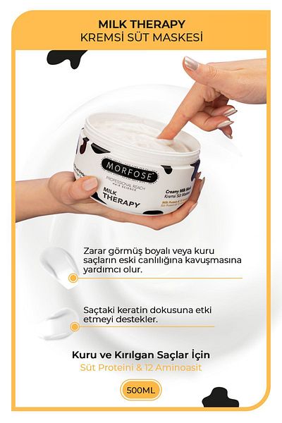 Morfose Milk Therapy Hair Mask 500 ml - Nourishing, Protective Effect