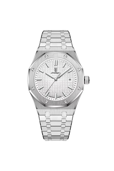 delis Ανδρικό ρολόι Poedagar Cs1861, από ανοξείδωτο ατσάλι, ασημί, λευκό καντράν