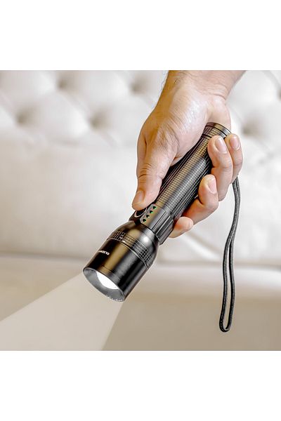 Olsenmark 15w High Power Led Flashlight, Camping Light With Power Bank.