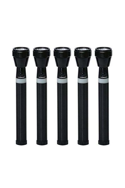 Olsenmark 5-Piece Rechargeable LED Handheld Flashlight Torch Set Black/Blue