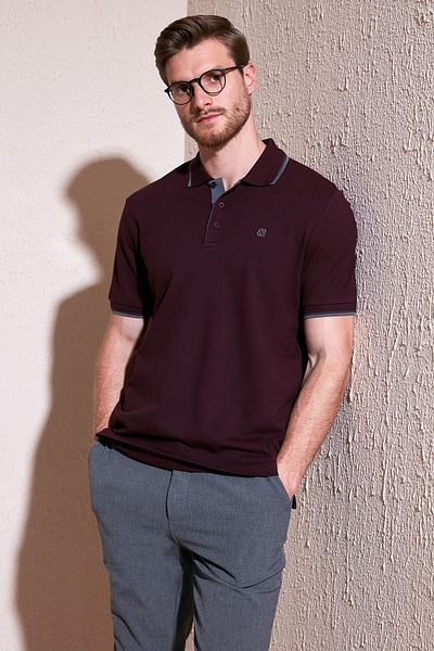 Buratti Tricou cu guler polo, 100% bumbac, cu nasturi, cu croiala normala, pentru barbati 5902118