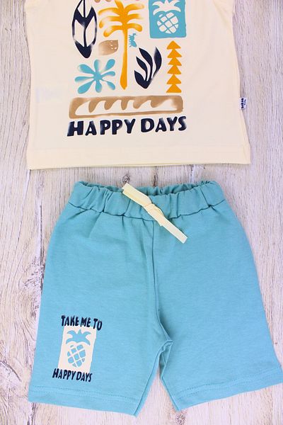 EYMİRGİYİM Forest Patterned Shorts Baby Boy Children's Suit 2 Years Old, 3 Years Old, 4 Years Old, 5 Years Old