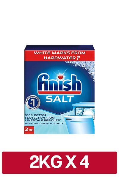Finish Dishwasher Salt, 2kg x 4