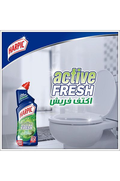 Harpic Active Fresh Toilet Cleaner, Pine Scent, 750ml x 2