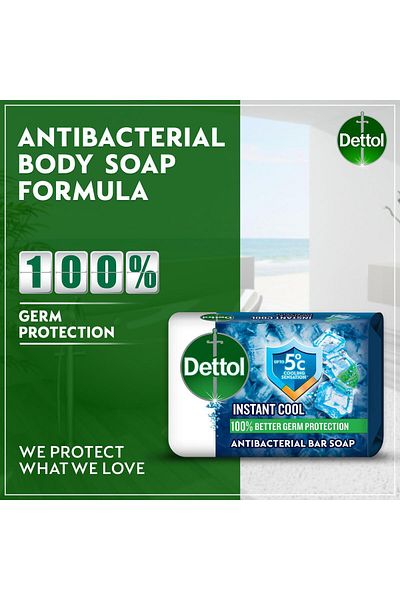 Dettol Cool Bathing Soap, Menthol & Eucalyptus Scent, 165g x 4