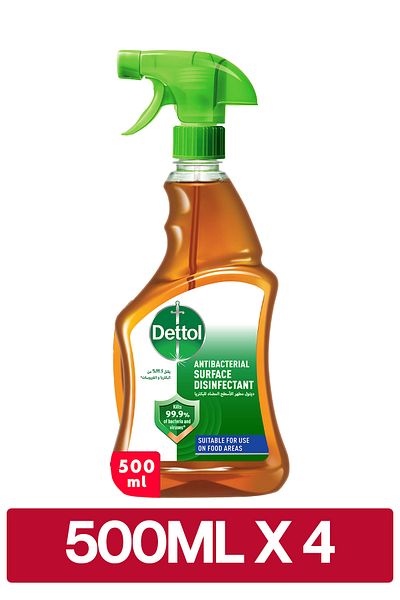 Dettol Surface Disinfectant Spray, 500ml x 4