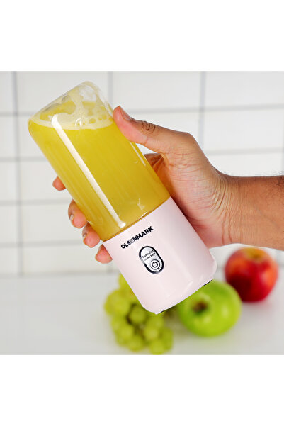 Olsenmark Rechargeable Portable Blender, 410ml | USB, Smoothies, Ice Crushing, Safety Lock, BPA-Free