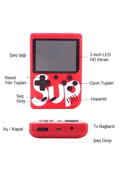 BGGTech 400 Oyunlu Nostaljik Retro Mini Atari Sup