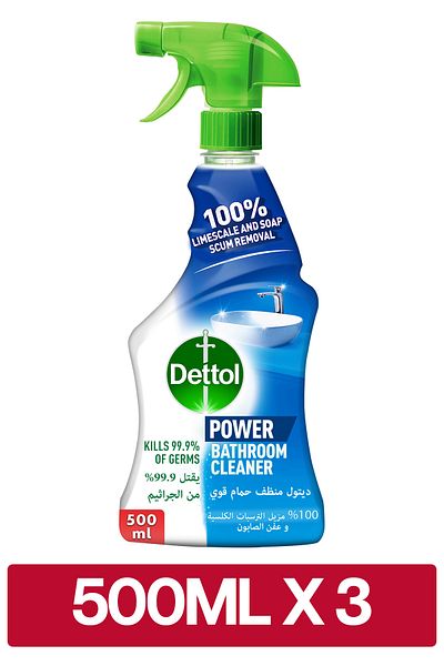 Dettol Bathroom Cleaner Spray Bottle, 500ml x3