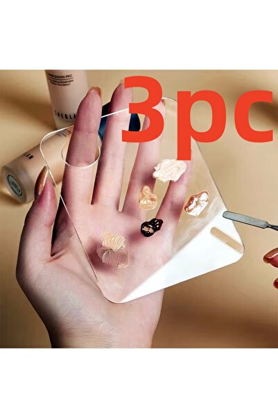 Choice لوحة فنية لأساس الأكريليك مستطيلة الشكل مكونة من 3 قطع، لوحة خلط سائلة لمستحضرات التجميل على شكل قلب مربعة