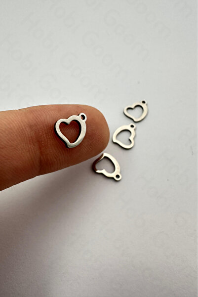 Hobi Goom سحر على شكل قلب مجوف من الفولاذ المقاوم للصدأ لصنع المجوهرات/الإنتاج |   5 قطع