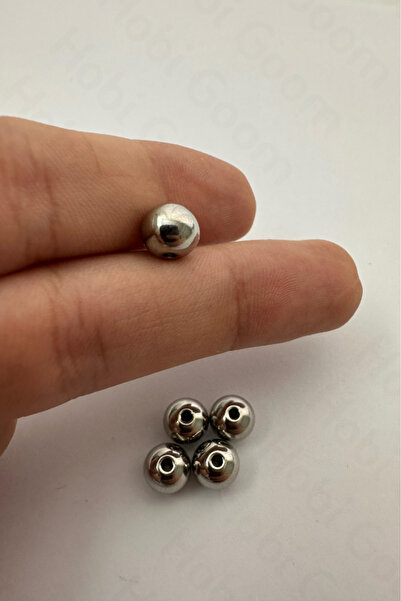 Hobi Goom Takı Yapımı / Üretimi İçin Paslanmaz Çelik Top Boncuk | 5 adet