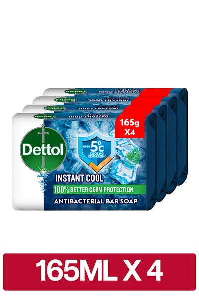 Dettol Cool Bathing Soap, Menthol & Eucalyptus Scent, 165g x 4