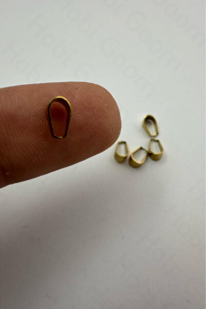 Hobi Goom Takı Yapımı / Üretimi İçin Paslanmaz Çelik Gold Kolye Ucu Aparatı | 5 adet