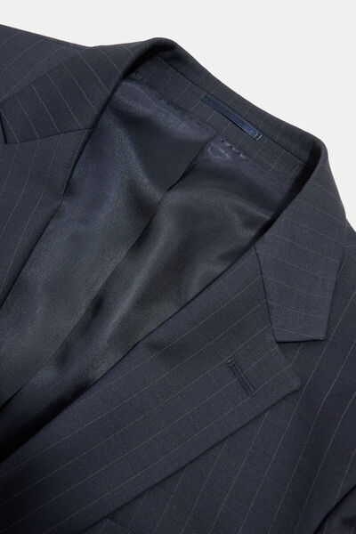 W Collection Lacivert Çizgili Regular Fıt Takım Elbise