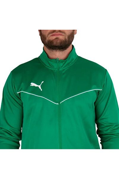 Puma Teamrise Training Poly Men's Casual and Zippered Sports Jacket Green